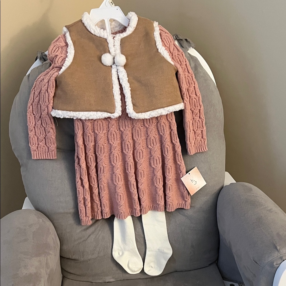 Cozy Pink and Tan Kids Matching Set